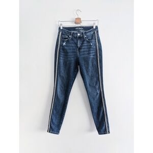 Wild Fable High Rise Striped Skinny Jeans Size 29 Distressed